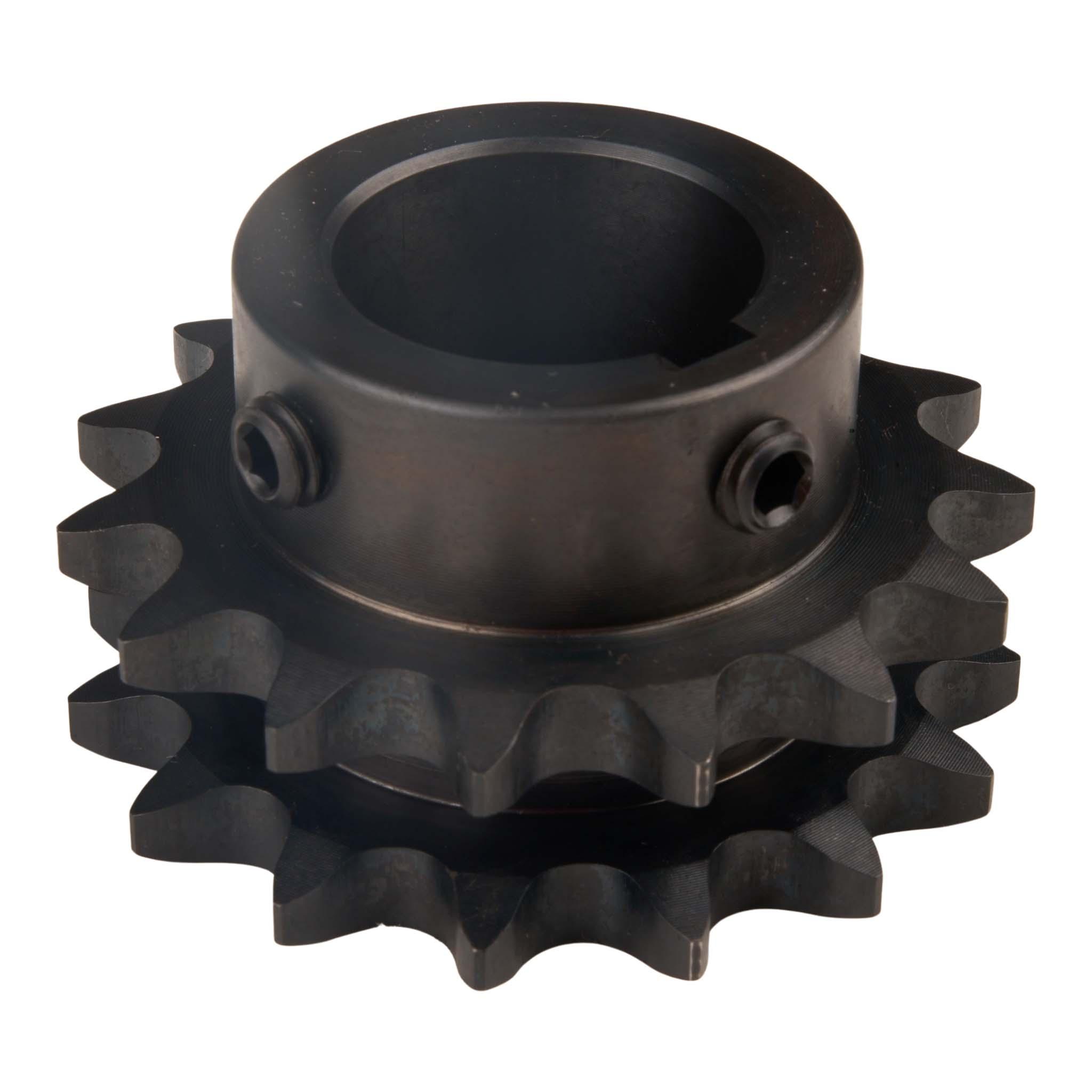 angled view of double sprocket